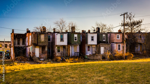 Abandoned row houses in Baltimore, Maryland. photo
