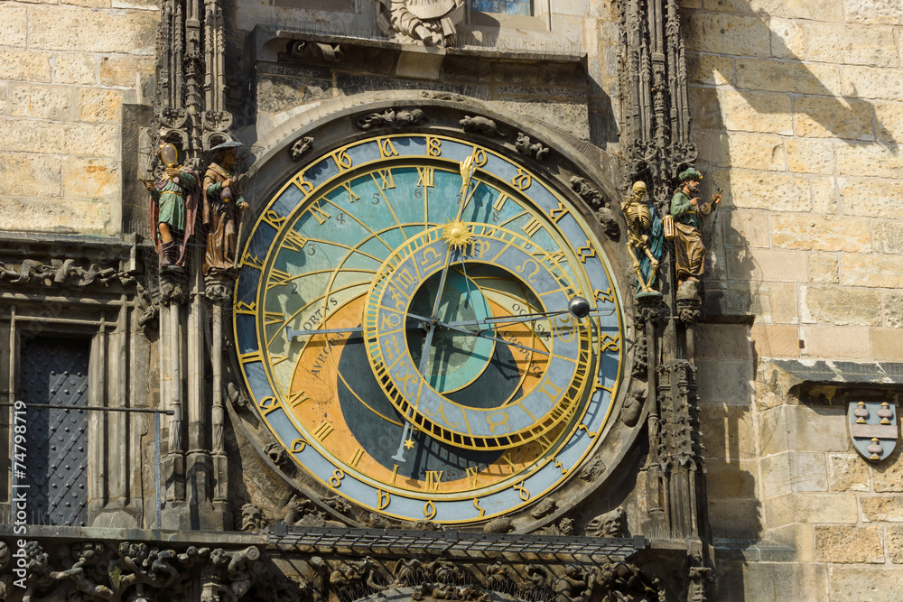 Obraz premium Prague astronomical clock (Prague orloj). Close up.