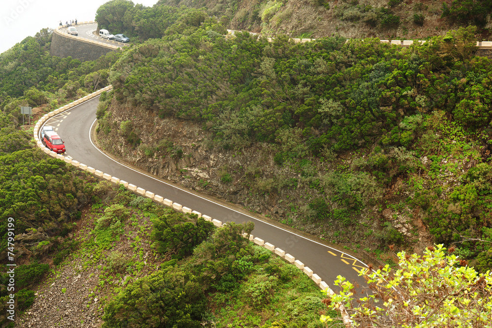 Winding road in Anaga Mountains, Tenerife, Spain, Europe