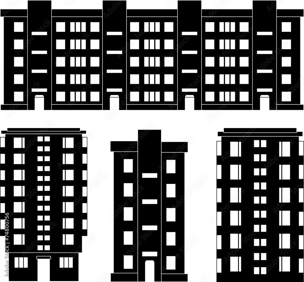 Modern House Silhouettes Set Modern House Silhouettes Set