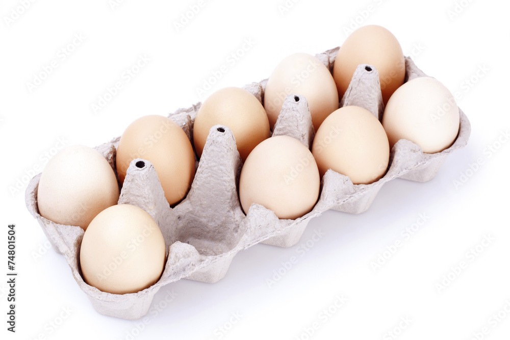 One egg is missing from the cart of chicken eggs One egg is missing from the cart of chicken eggs