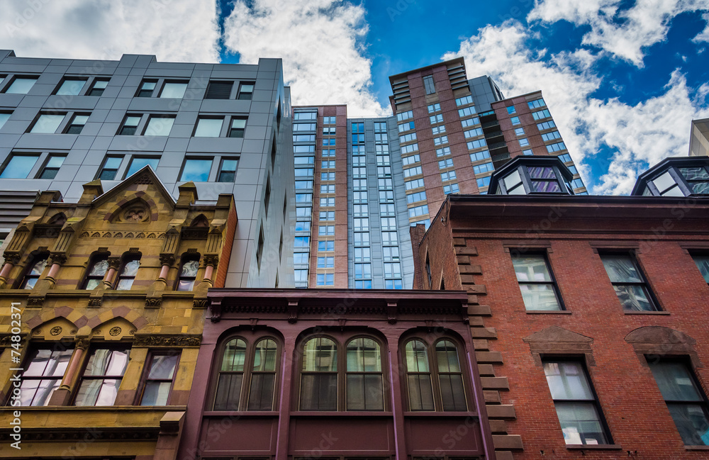 Diverse architecture in Boston, Massachusetts.