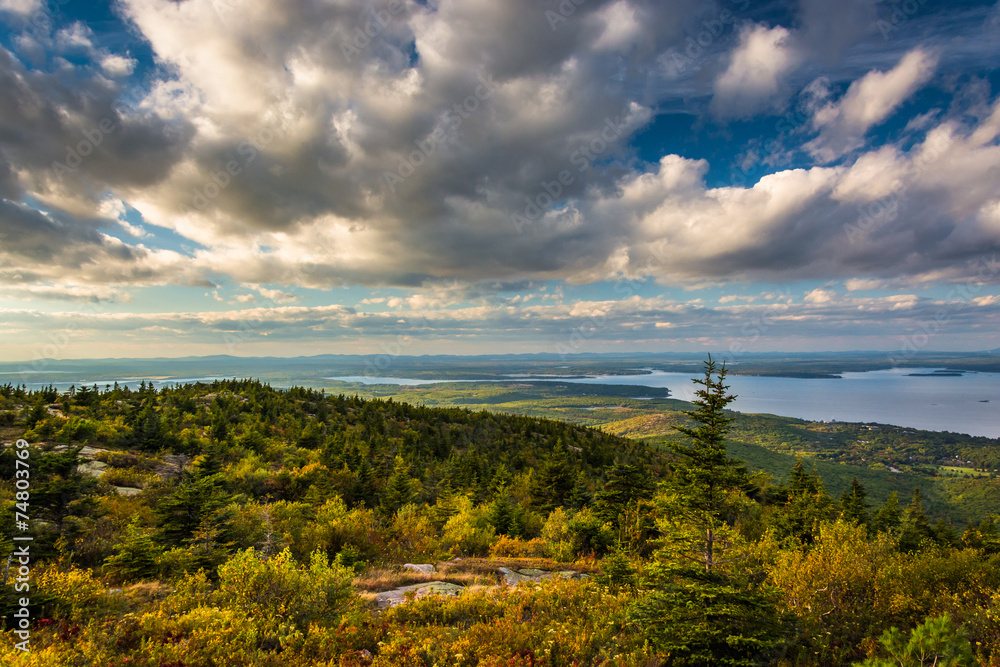 Evening view from Caddilac Mountain in Acadia National Park, Mai