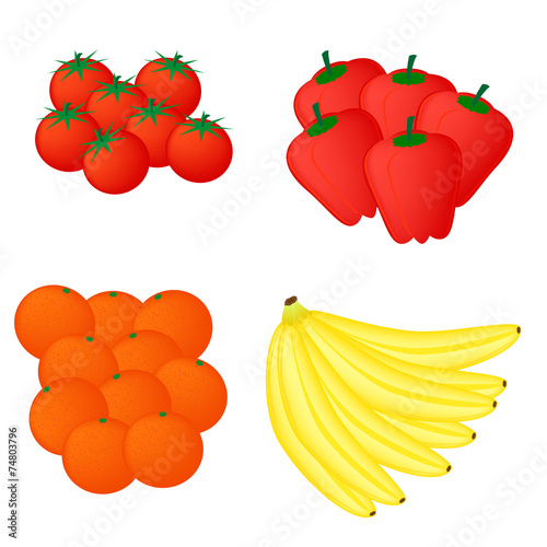 Fototapeta Naklejka Na Ścianę i Meble -  fresh vegetable and fruit vector
