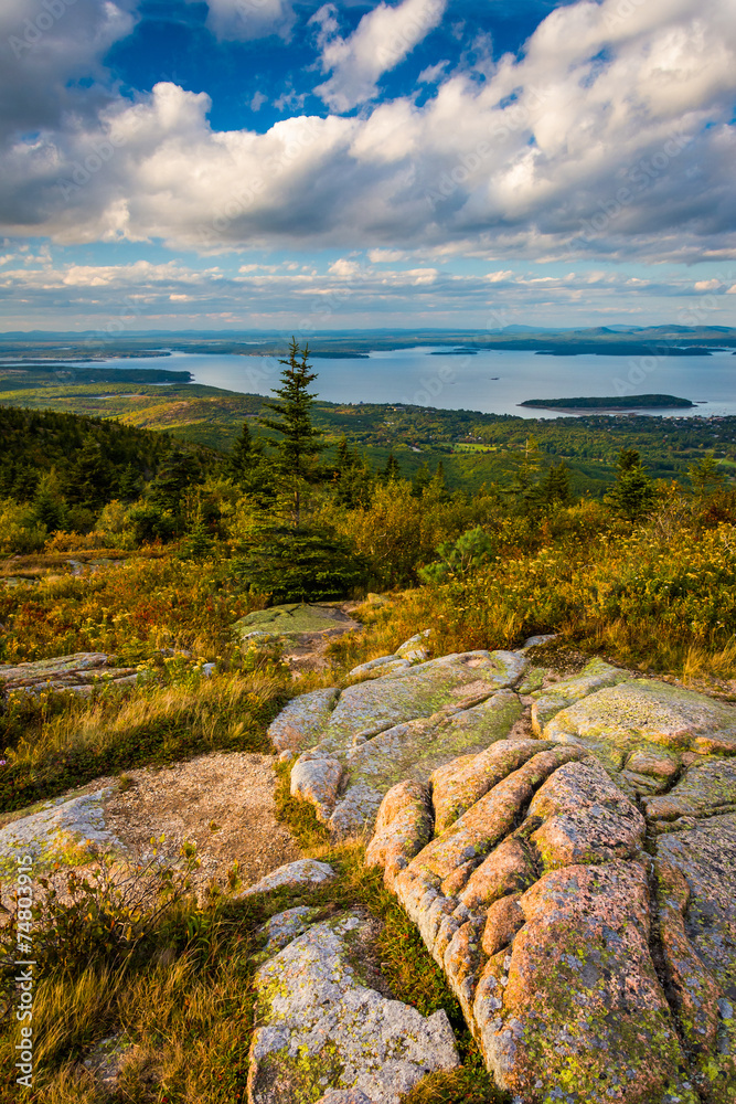 Evening view from Caddilac Mountain, in Acadia National Park, Ma