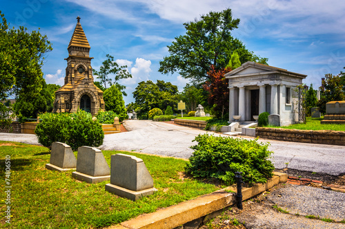 Graves and mausoleums at Oakland Cemetary in Atlanta, Georgia. photo