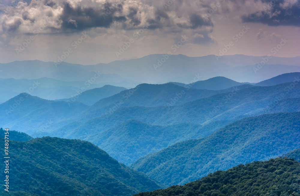 Layers of the Blue Ridge Mountains seen from the Blue Ridge Park