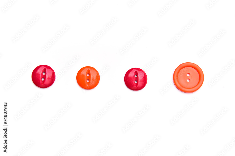 Hot tone plastic button with pins on White Isolate Background Hot tone plastic button with pins on White Isolate Background