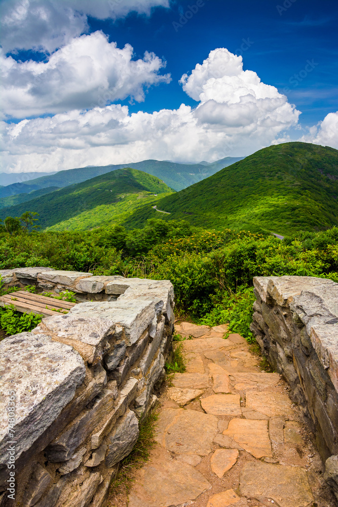 Mid-day view of the Appalachian Mountains  from Craggy Pinnacle,