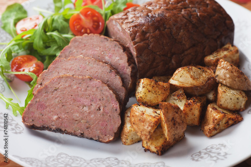 Meat loaf with roasted potato