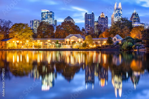 Atlanta, Georiga, USA Skyline at Piedmont Park in Autumn