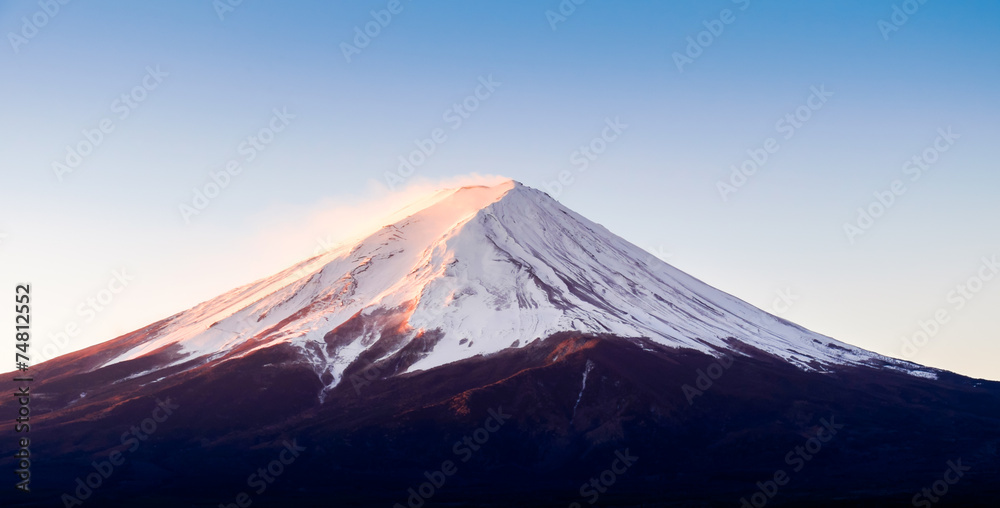 Plakat zoom the morning mountain Fujisan of winter season