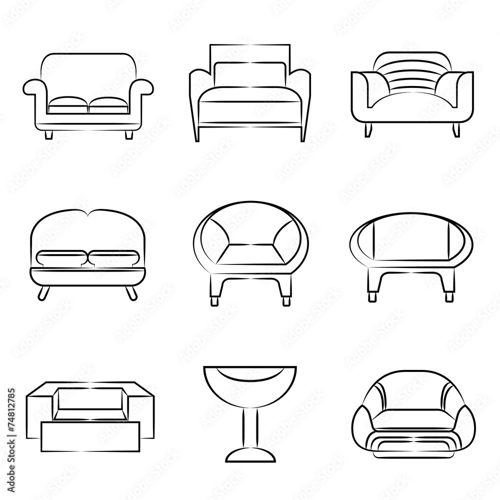 sketch sofa icons sketch sofa icons