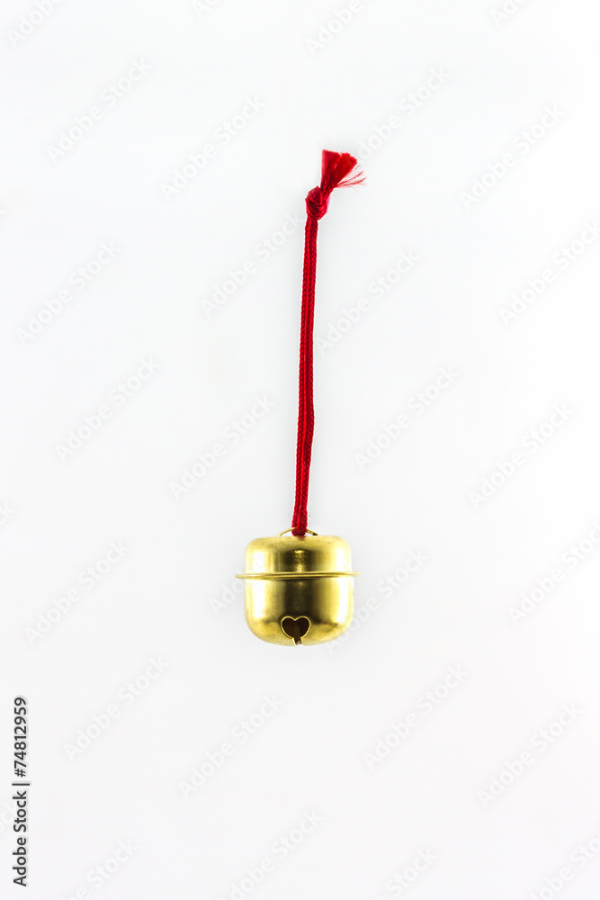 Shiny golden bell on white background Shiny golden bell on white background