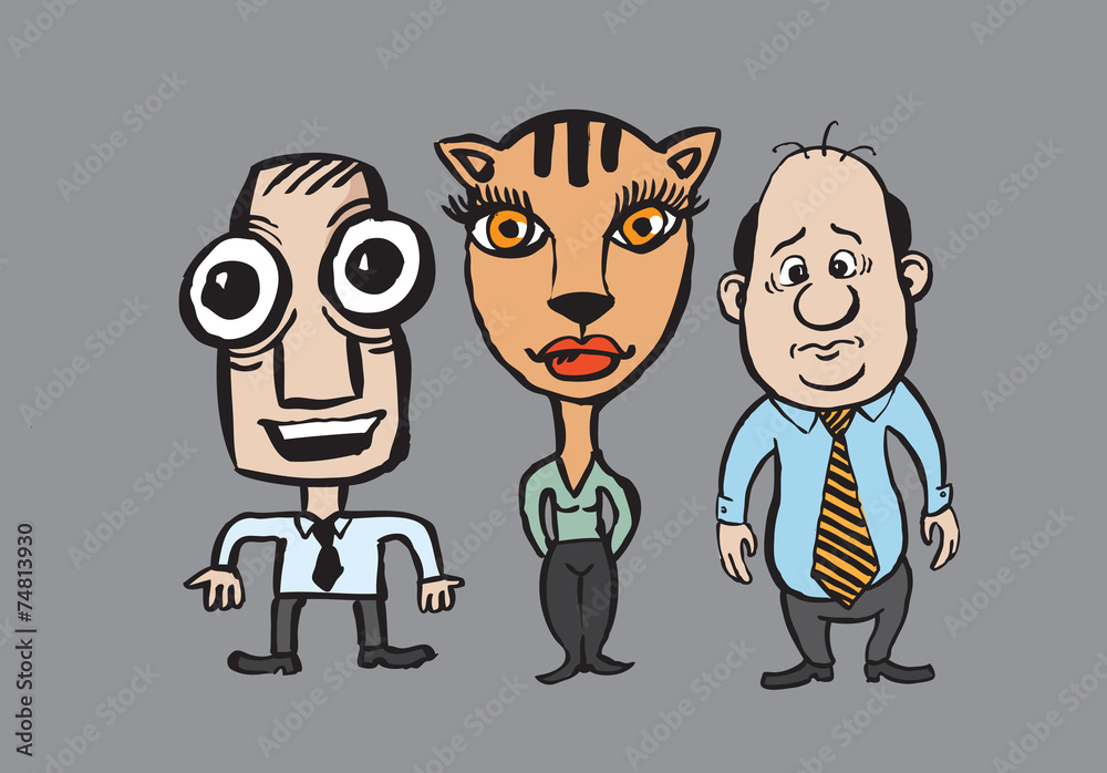 Caricature business team