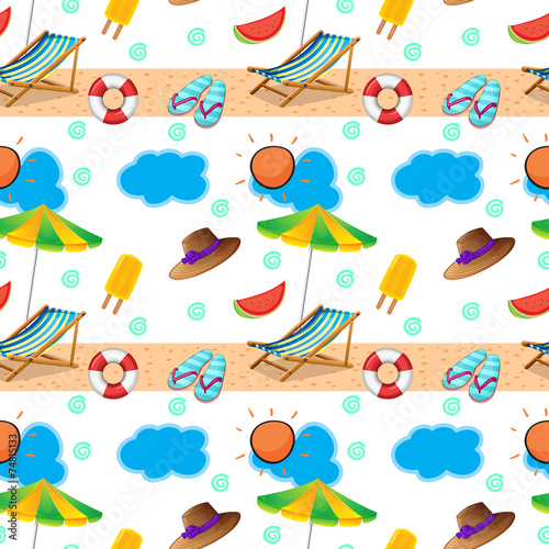 A seamless design showing the beach © GraphicsRF