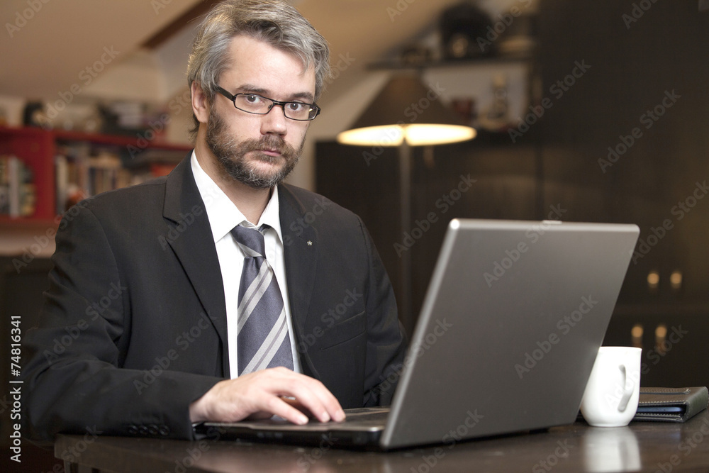 Business Man Typing On Laptop Computer Business Man Typing On Laptop Computer