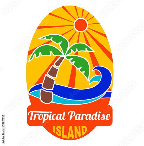 Tropical paradise logo for company and t-shirts