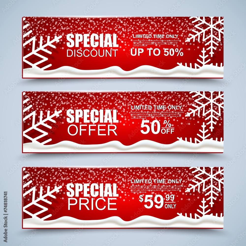 Christmas collection sale banners. Winter sale. New year sale. Christmas collection sale banners. Winter sale. New year sale.