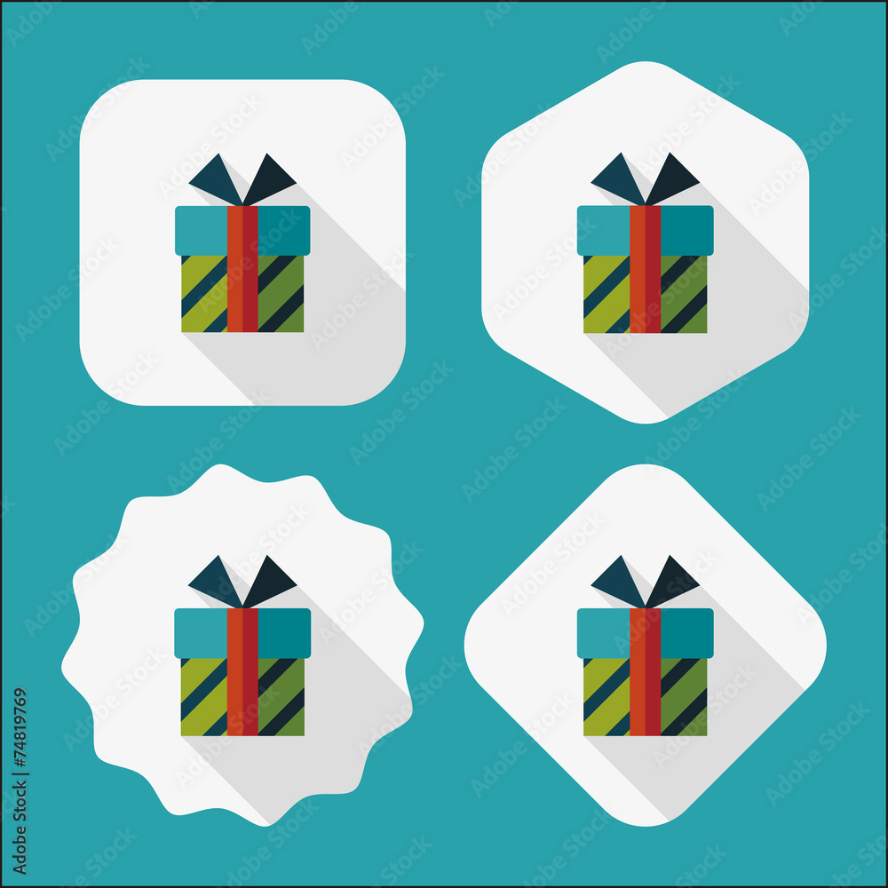 Obraz premium Gift flat icon with long shadow,eps10