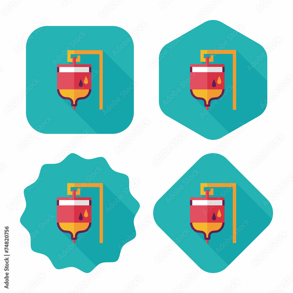 IV bag flat icon with long shadow IV bag flat icon with long shadow
