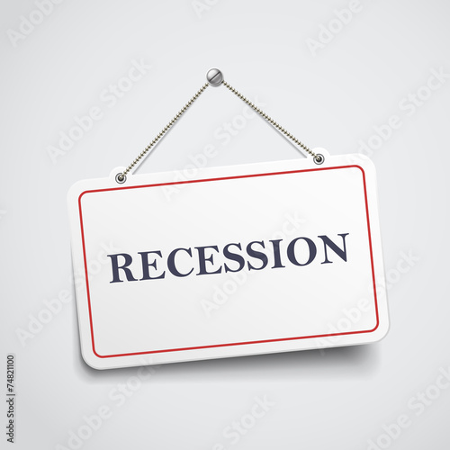 recession hanging sign