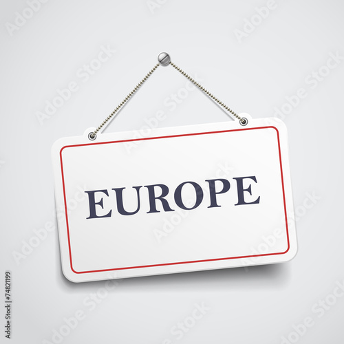 europe hanging sign