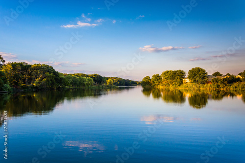 Canvas Print Evening view of Duck Creek in Essex, Maryland.