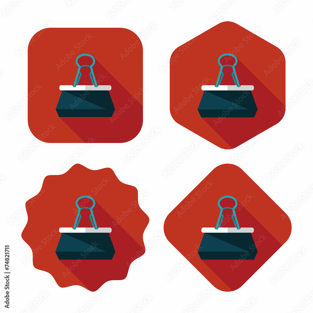 Black Paper clip flat icon with long shadow,eps10 Black Paper clip flat icon with long shadow,eps10