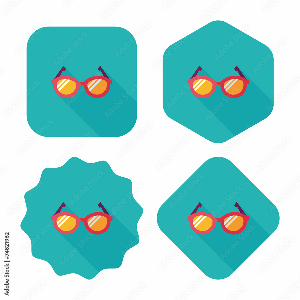 Glasses flat icon with long shadow,eps10
