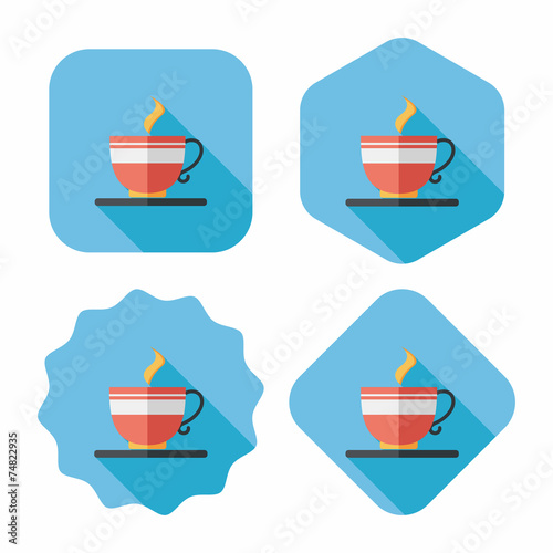 coffee flat icon with long shadow,eps10