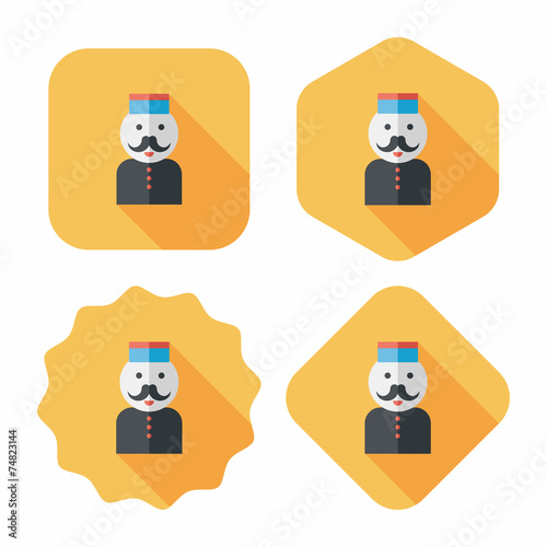 Hotel bellhop flat icon with long shadow,eps10