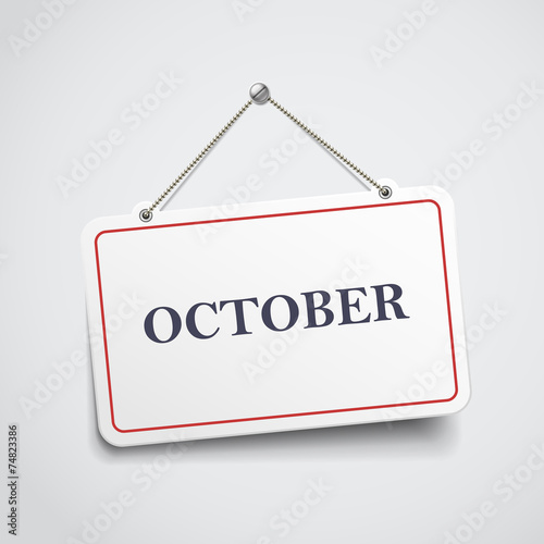 October hanging sign