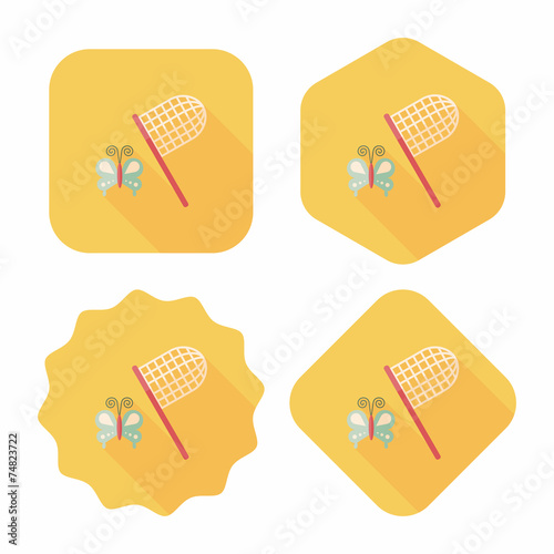 butterfly net flat icon with long shadow,eps10