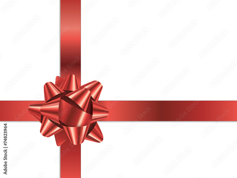 GIFT BOW (vector red Christmas present ribbon) GIFT BOW (vector red Christmas present ribbon)