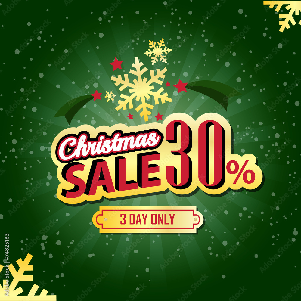 Christmas Sale 30 Percent typographic background