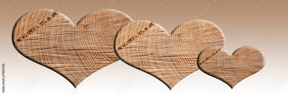 herzen im holz Stock-Foto | Adobe Stock