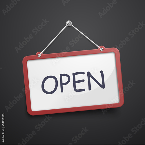 open hanging sign