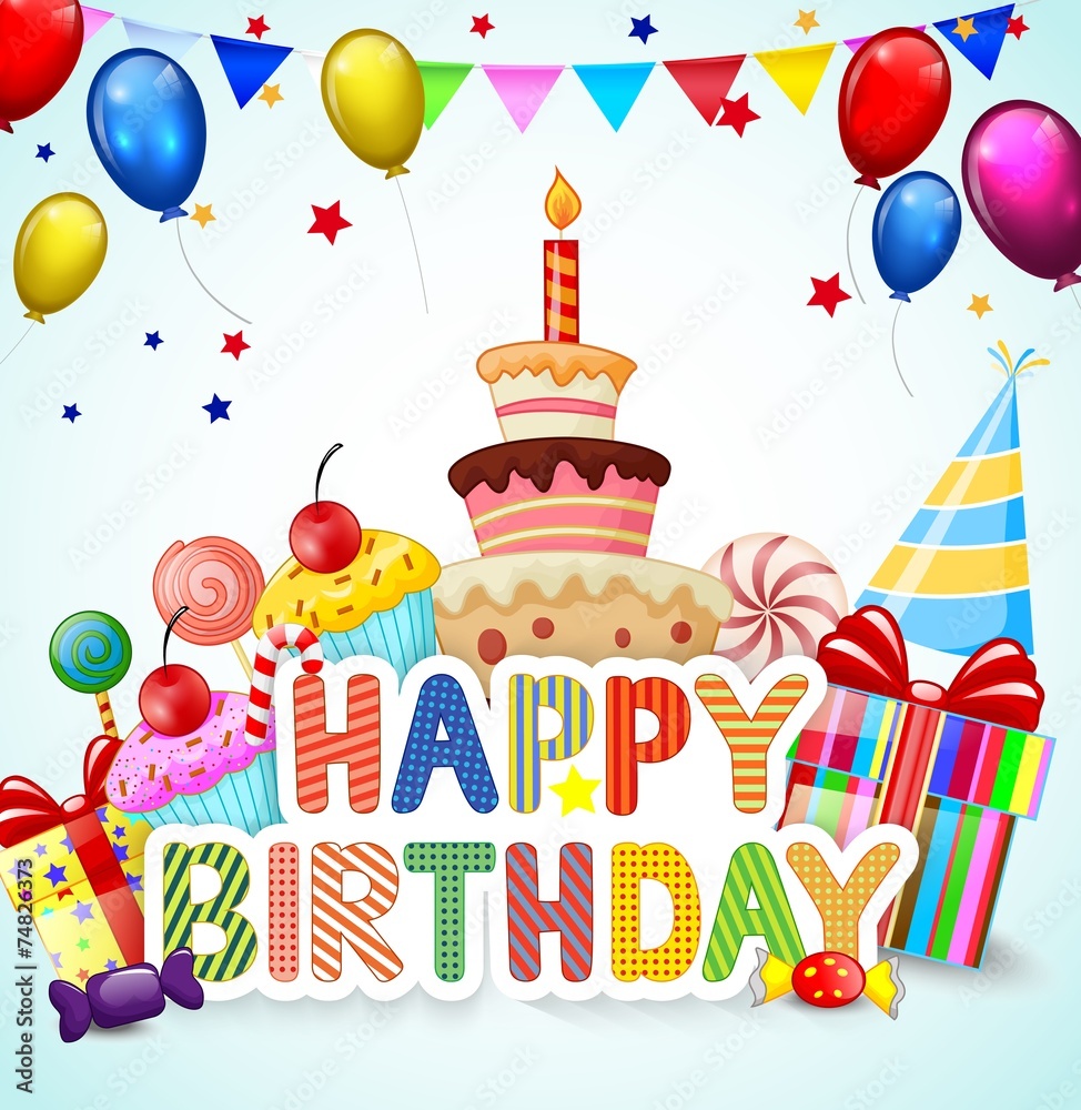 Birthday background with birthday cake Birthday background with birthday cake