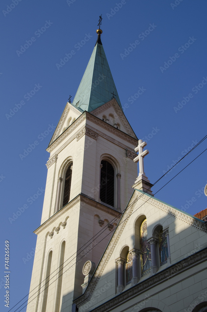 ortodox church tower in zagreb