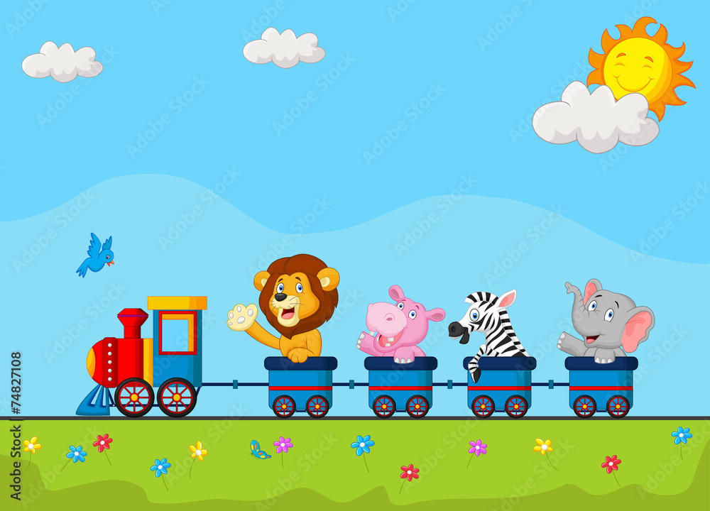 Obraz premium Cute animal on train