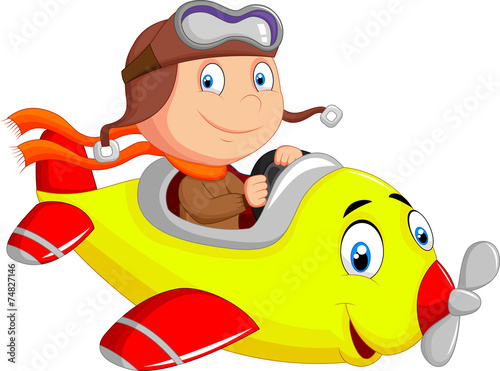 Little Boy Operating a Plane