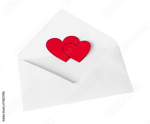 Scarlet heart in a white en...