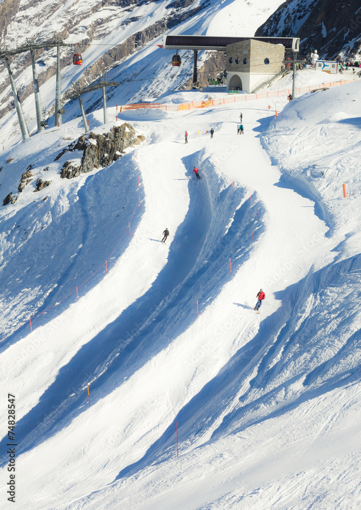 Fototapeta premium Ski road in Alps