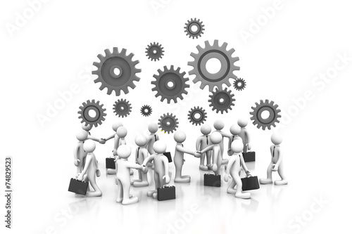 Concept of teamwork  business team gathering