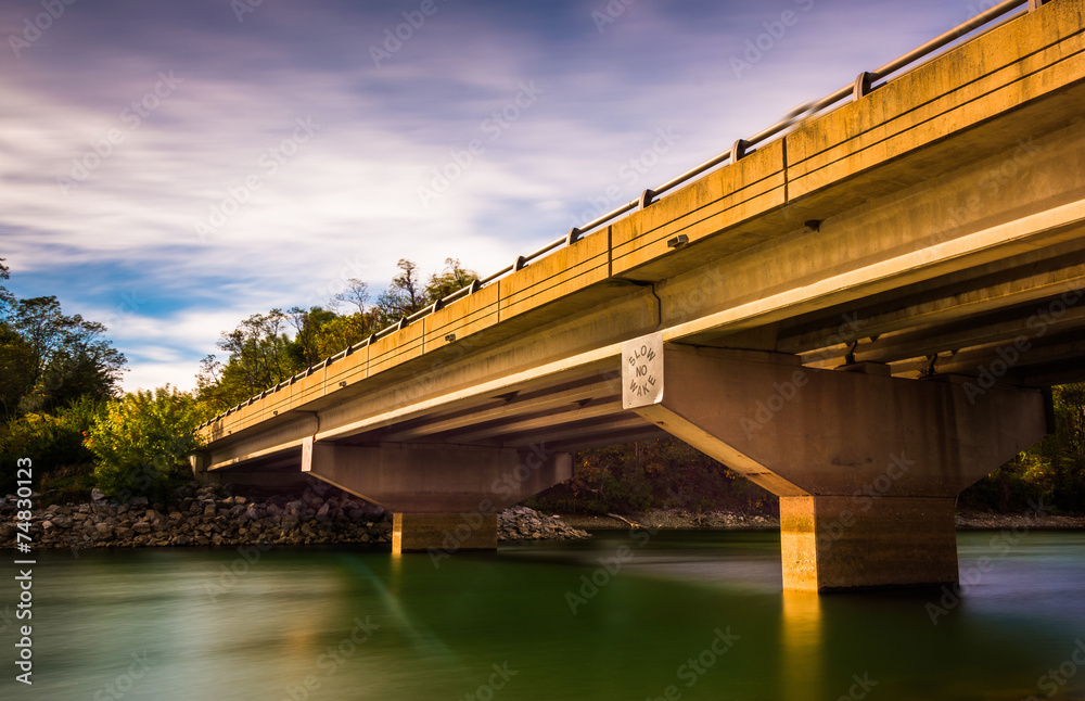 Long exposure of a bridge over Lake Marburg, in Codorus State Pa