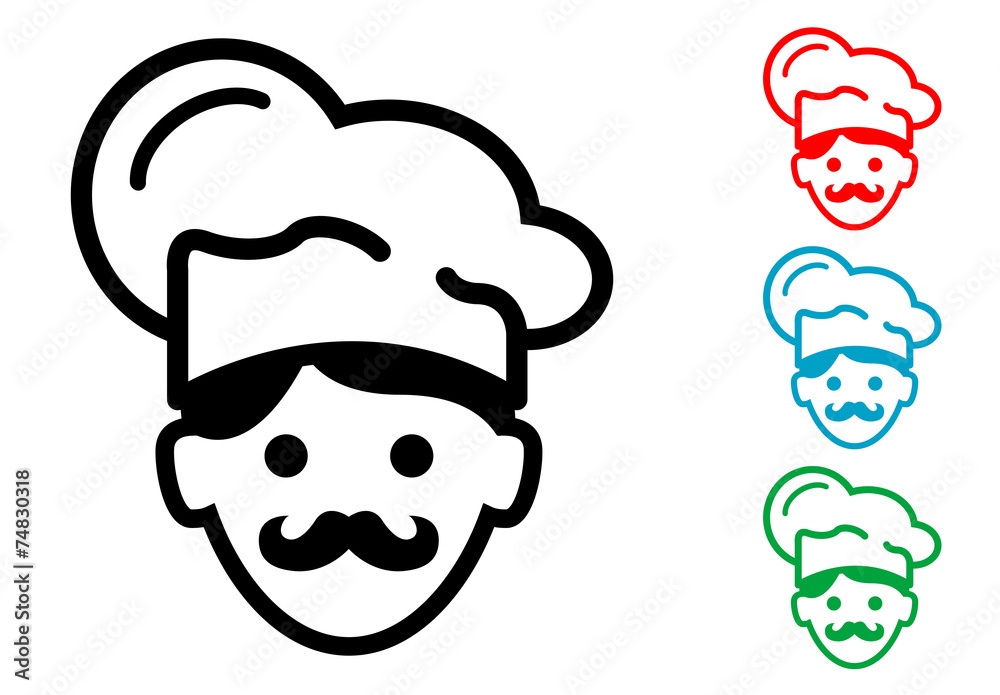 Pictograma icono cocinero con varios colores