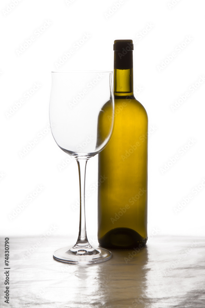 Bottle and wineglass Bottle and wineglass