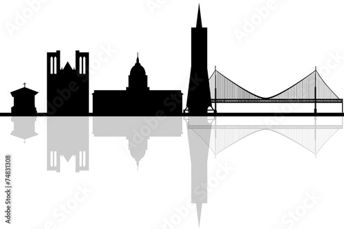 San Francisco California city skyline silhouette. Vector illustr