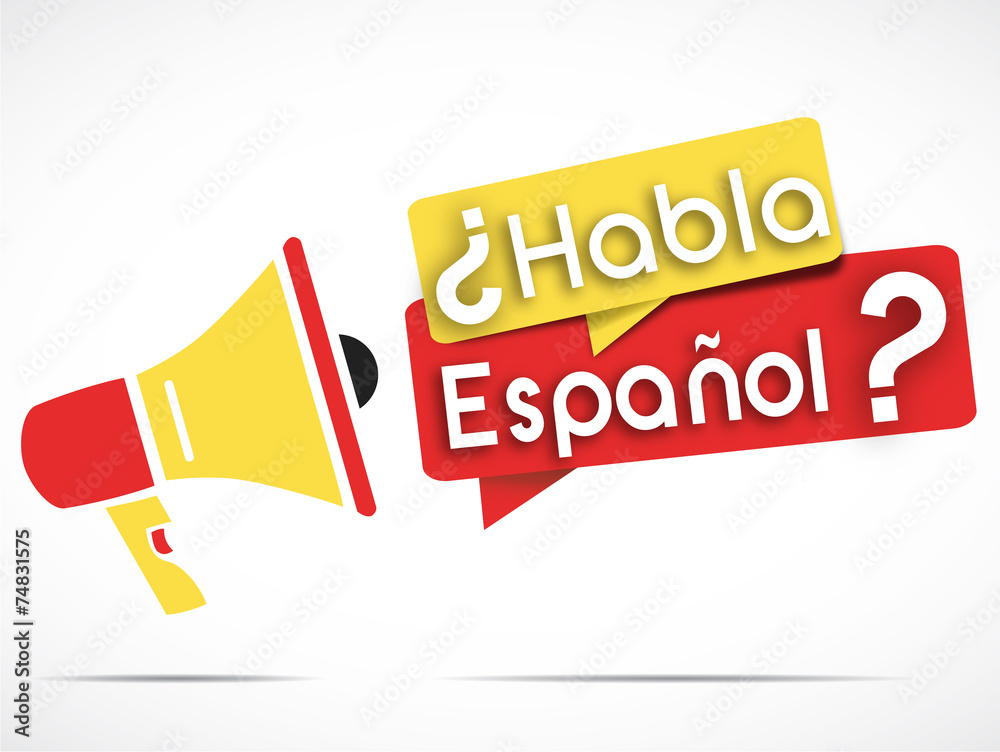 Naklejka premium megaphone : habla espanol